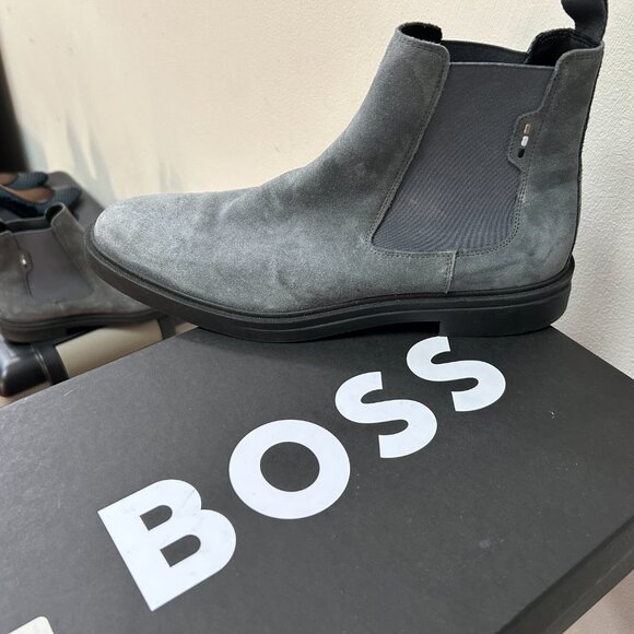 Boss Men's Calev Pull on Chelsea Boots Gray - Picture 4 of 6